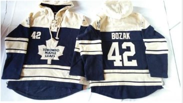 Maple Leafs #42 Tyler Bozak Blue Sawyer Hooded Sweatshirt Stitched NHL jersey