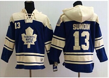 Toronto Maple Leafs #13 Mats Sundin Blue Sawyer Hooded Sweatshirt Stitched NHL Jersey