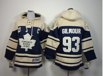 Youth NHL Maple Leafs #93 Doug Gilmour Blue Sawyer Hooded Sweatshirt Jersey