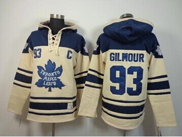 Toronto Maple Leafs #93 Doug Gilmour Cream Sawyer Hooded Sweatshirt Stitched NHL Jersey