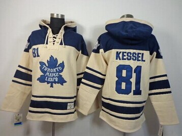 Toronto Maple Leafs #81 Phil Kessel Cream Sawyer Hooded Sweatshirt Stitched NHL Jersey