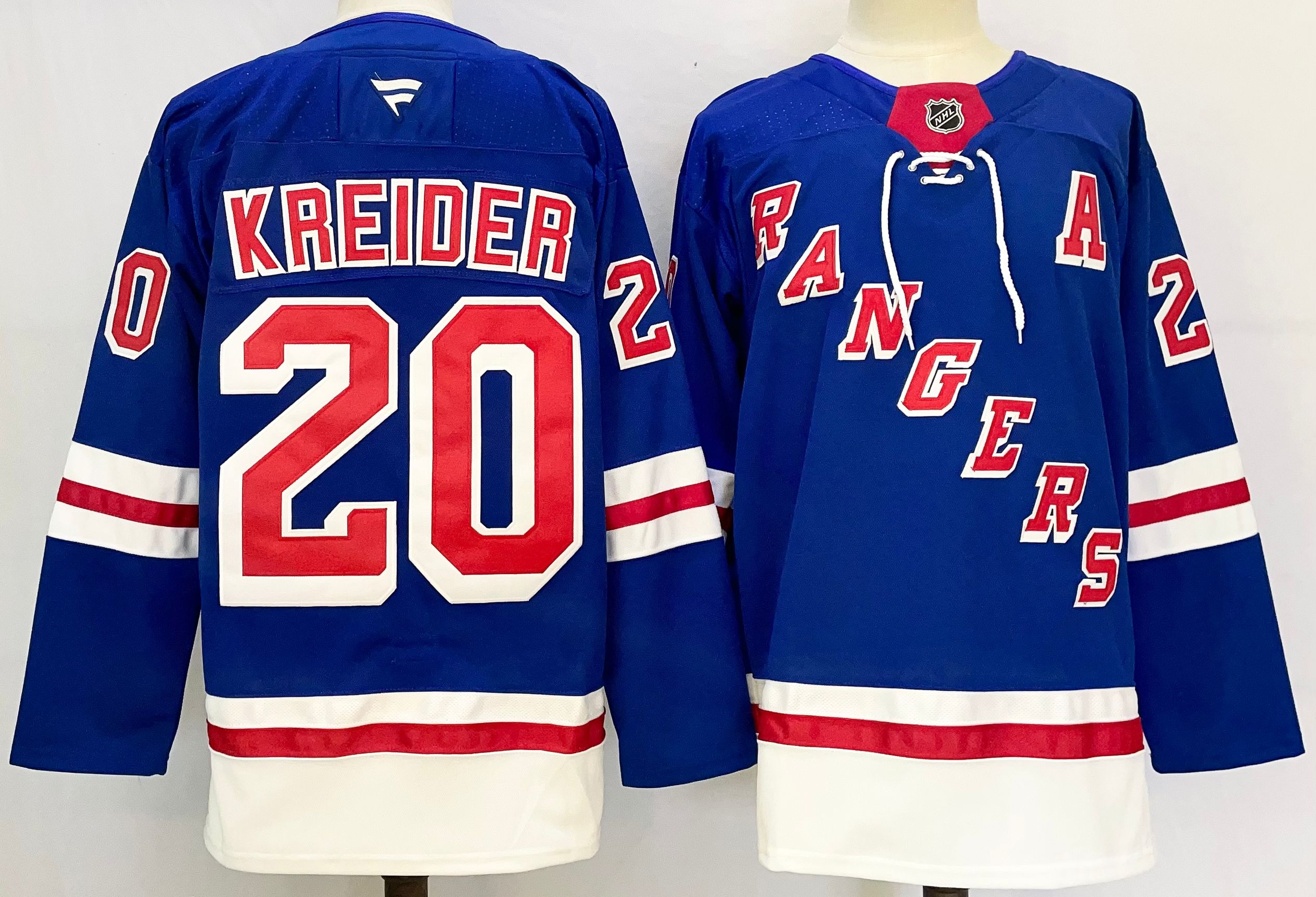 Men's New York Rangers #20 Chris Kreider Royal 2024-25 Home With A Patch Stitched Hockey Jersey