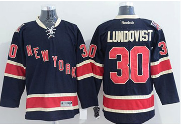 New York Rangers #30 Henrik Lundqvist Stitched Dark Blue 85TH Third NHL Jersey