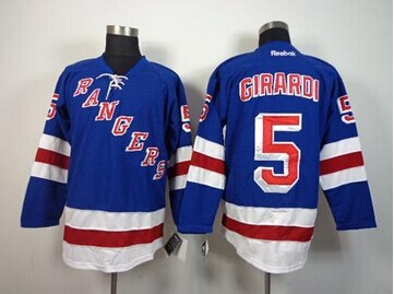 New York Rangers #5 Daniel Girardi Blue Home NHL Jersey