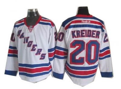 New York Rangers #20 Chris Kreider White NHL Jersey