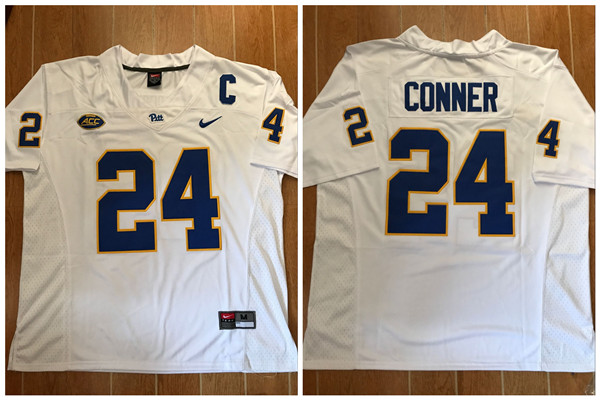 Nike Pitt Panthers #24 James Conner Football White Jersey