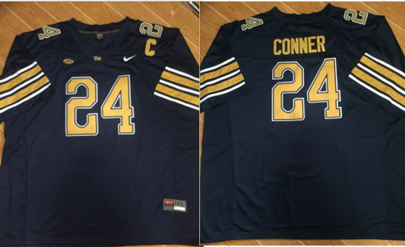 Nike Pitt Panthers #24 James Conner Football Navy Jersey