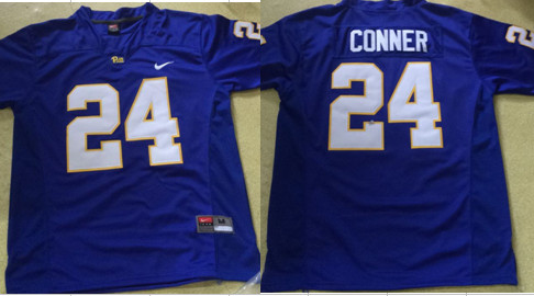 Nike Pitt Panthers #24 James Conner Throwback Blue Jersey