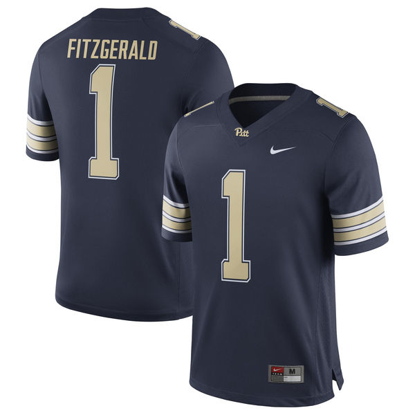 Nike Pitt Panthers #1 Larry Fitzgerald Alumni Football Navy Jersey