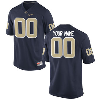 Custom Nike Pitt Panthers Alumni Football Navy Jersey