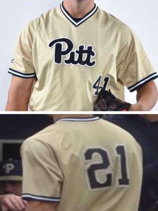 Custom PITT Pittsburgh Panthers Cream Baseball Jerseys