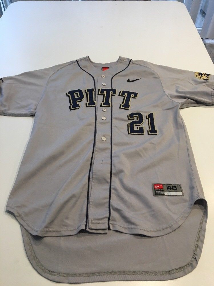 Custom PITT Pittsburgh Panthers Gray Baseball Jerseys