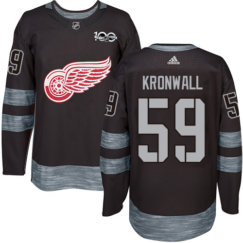 Red Wings #59 Niklas Kronwall Black 1917-2017 100th Anniversary Stitched Hockey Jersey