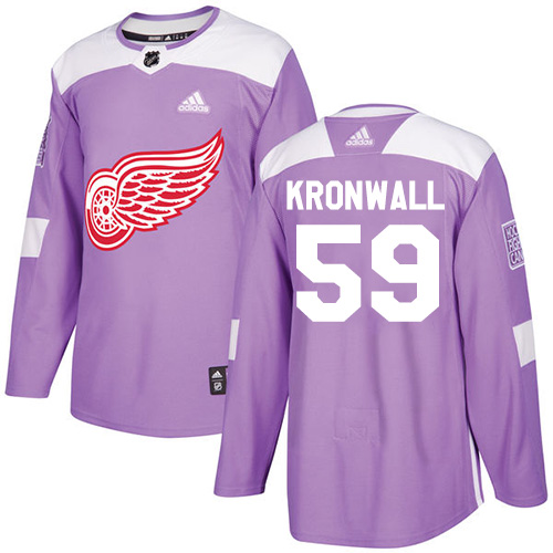 Red Wings #59 Niklas Kronwall Purple Authentic Fights Cancer Stitched Hockey Jersey