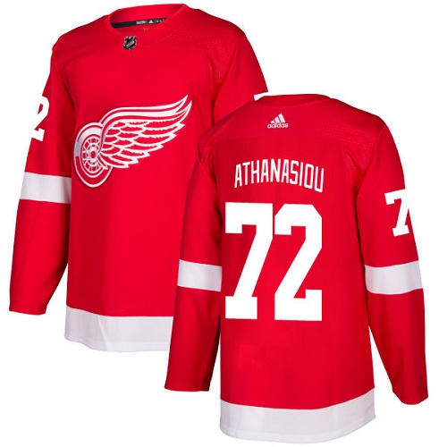 Red Wings #72 Andreas Athanasiou Red Home Authentic Stitched Hockey Jersey