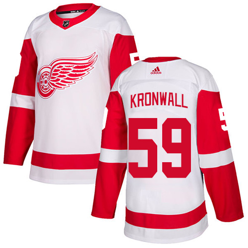 Red Wings #59 Niklas Kronwall White Road Authentic Stitched Hockey Jersey