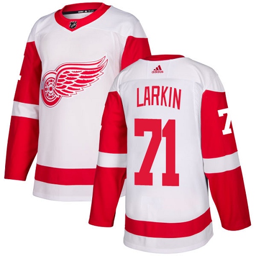 Red Wings #71 Dylan Larkin White Road Authentic Stitched Hockey Jersey