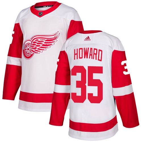 Red Wings #35 Jimmy Howard White Road Authentic Stitched Hockey Jersey