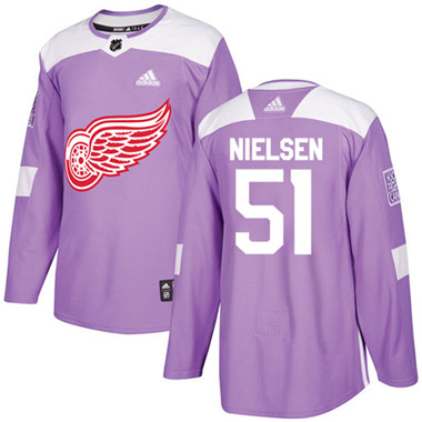 Adidas Red Wings #51 Frans Nielsen Purple Authentic Fights Cancer Stitched NHL Jersey