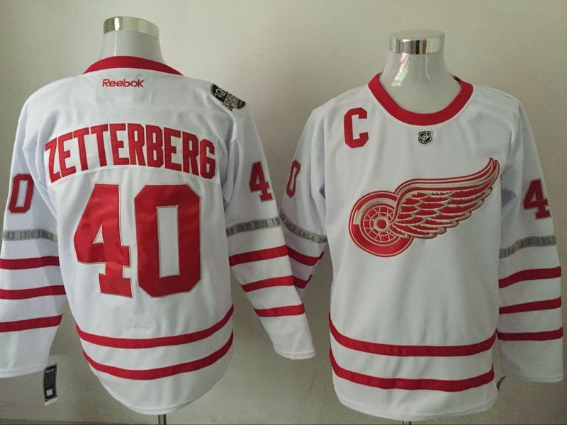 Red Wings 40 Henrik Zetterberg White 2017 Centennial Classic Reebok Jersey