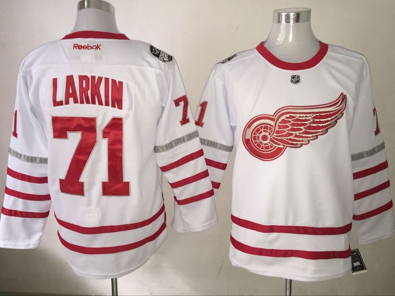 Red Wings 71 Dylan Larkin White 2017 Centennial Classic Reebok Jersey