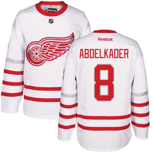 ed Wings #8 Justin Abdelkader White Centennial Classic Stitched NHL Jersey