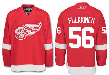 Detroit Red Wings #56 Teemu Pulkkinen Red Stitched NHL Jersey