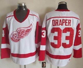 Detroit Red Wings #33 Kris Draper White CCM Throwback Stitched NHL Jersey