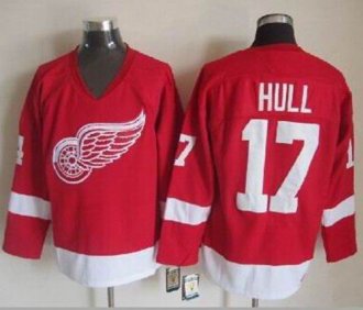 Detroit Red Wings #17 Brett Hull Red CCM Throwback Stitched NHL Jersey