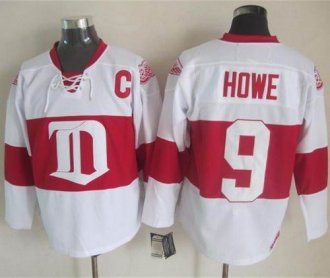 Detroit Red Wings #9 Gordie Howe White Winter Classic CCM Throwback Stitched NHL jersey