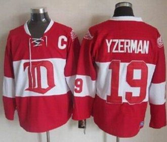 Detroit Red Wings #19 Steve Yzerman Red Winter Classic CCM Throwback Stitched NHL Jerseys