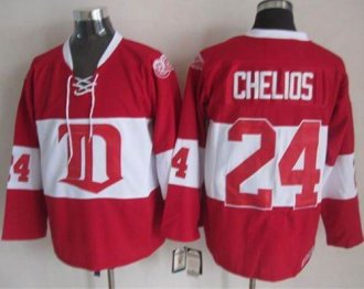 Detroit Red Wings #24 Chris Chelios Red Winter Classic CCM Throwback Stitched NHL jersey