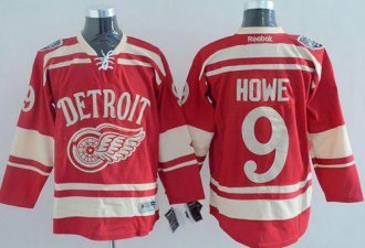 Detroit Red Wings #9 Gordie Howe Red 2014 Winter Classic Stitched NHL Jersey