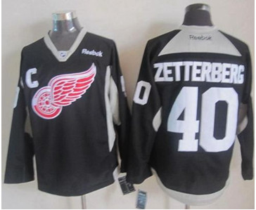 Detroit Red Wings #40 Henrik Zetterberg Black Practice Stitched NHL Jersey