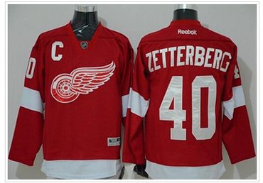 Detroit Red Wings #40 Henrik Zetterberg Red Stitched NHL Jersey