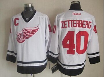 Detroit Red Wings #40 Henrik Zetterberg White Fashion Stitched NHL Jersey