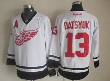 Detroit Red Wings #13 Pavel Datsyuk White Fashion Stitched NHL Jersey