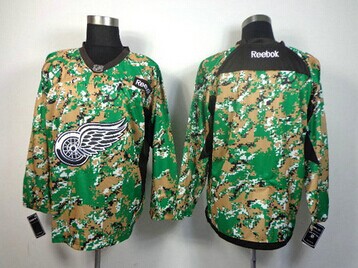 Detroit Red Wings Blank Camo Veterans Day Practice NHL Jersey