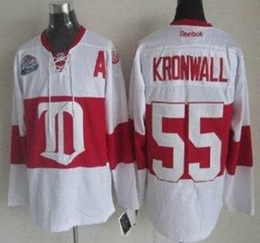 Detroit Red Wings 55 Niklas Kronwall White Winter Classic NHL Jerseys