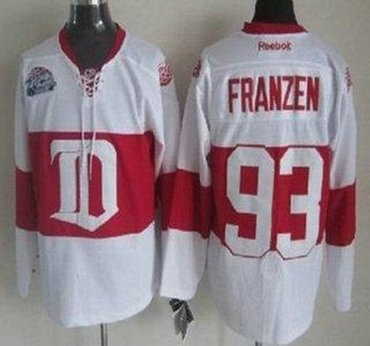 Detroit Red Wings 93 Johan Franzen White Winter Classic NHL Jerseys