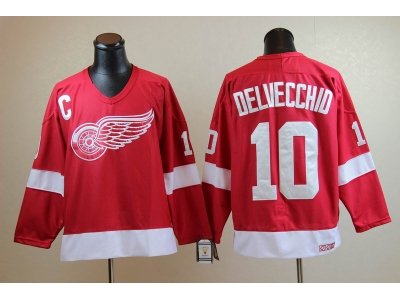 NHL Jerseys Deroit Red Wings #10 Delvecchid Ccm Throwback Red