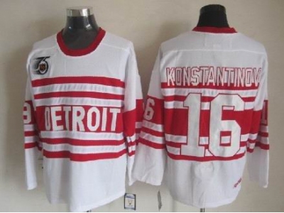 NHL Detroit Red Wings #16 Konstantinov Authentic 75TH ccm Jerseys White