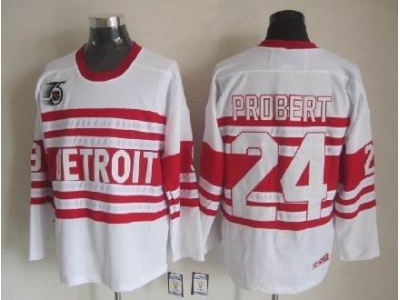 NHL Detroit Red Wings #24 Authentic 75TH CCM Jerseys White