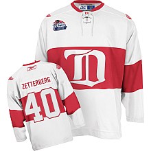 nhl detroit red wings #40 henrik zetterberg winter classic white jersey(c patch)