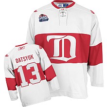 nhl detroit red wings #13 pavel datsyuk winter classic white jersey(c patch)