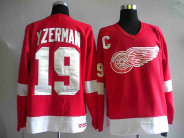 nhl jerseys deroit red wings 19# yzerman red(mitchellandness)