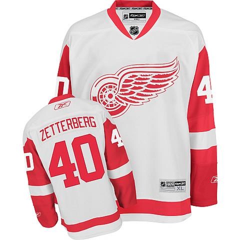 nhl detroit red wings #40 henrik zetterberg road white jersey