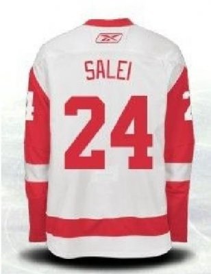 nhl ccm detroit red wings #24 ruslan salei white jerseys