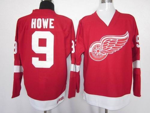 detroit red wings 9 gordon howe red ccm nhl jersey