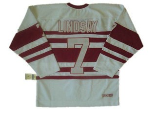 nhl jersey deroit red wings 7 lindsay white